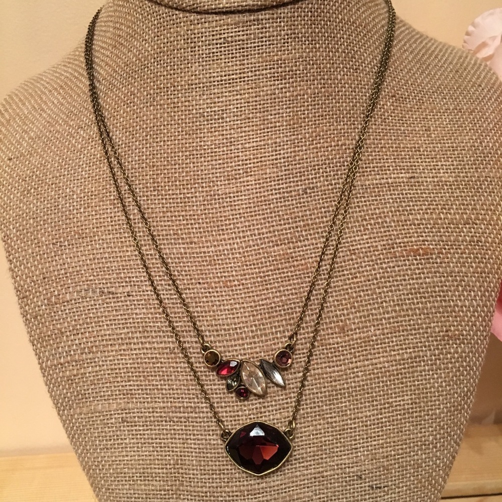 Bouquet Rouge Double Pendant Necklace + Earrings